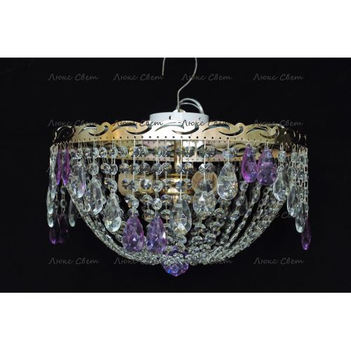 Люстра Анжелика журавлик фиолетовая в Химках Гусь Хрустальный