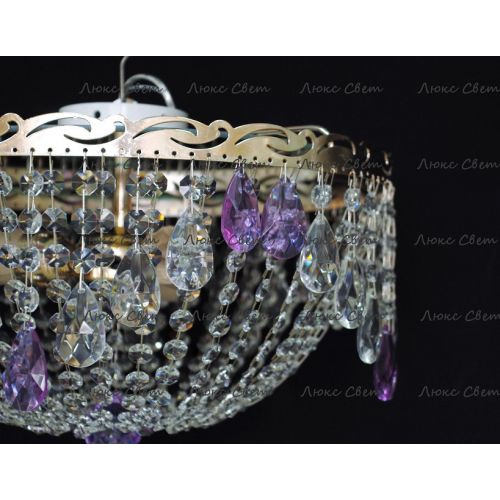 Люстра Анжелика журавлик фиолетовая в Химках Гусь Хрустальный