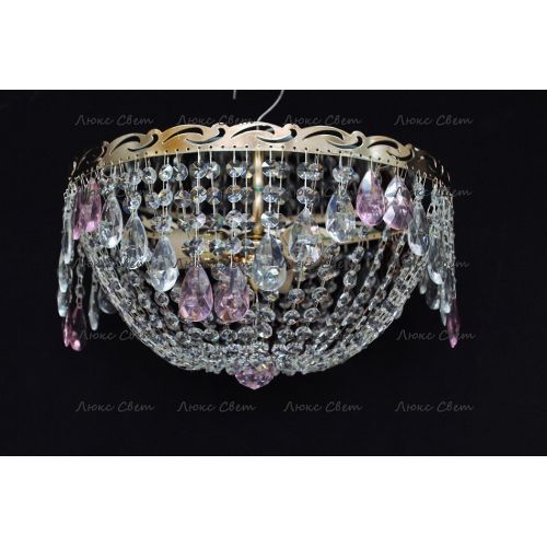 Люстра Анжелика журавлик розовая в Химках Гусь Хрустальный