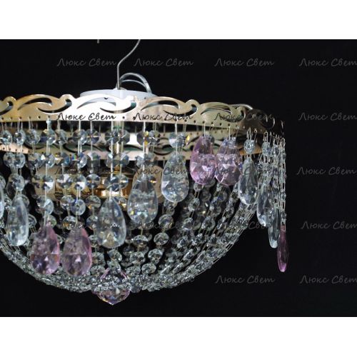 Люстра Анжелика журавлик розовая в Химках Гусь Хрустальный