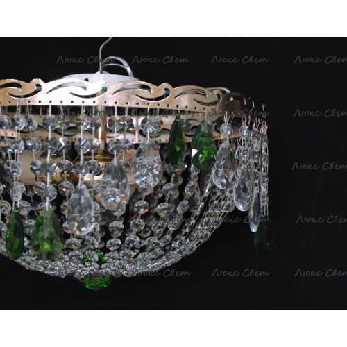 Люстра Анжелика журавлик зеленая в Химках Гусь Хрустальный