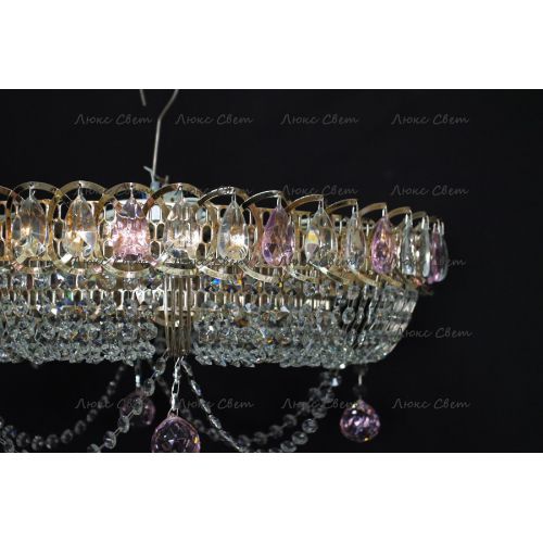 Люстра Кольцо блин розовая в Химках Гусь Хрустальный