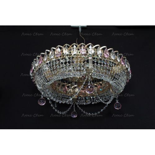 Люстра Кольцо блин розовая в Химках Гусь Хрустальный