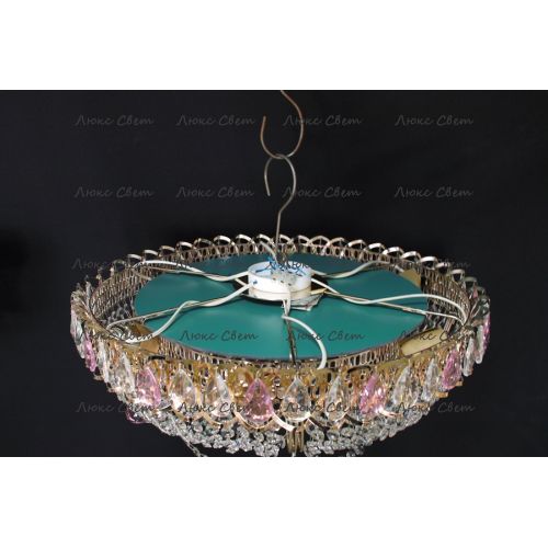 Люстра Кольцо блин розовая в Химках Гусь Хрустальный