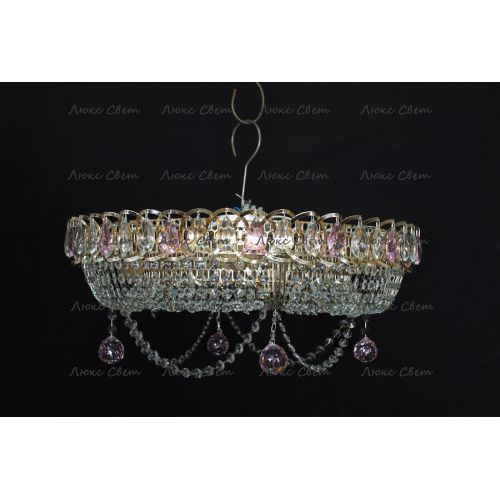 Люстра Кольцо блин розовая в Химках Гусь Хрустальный