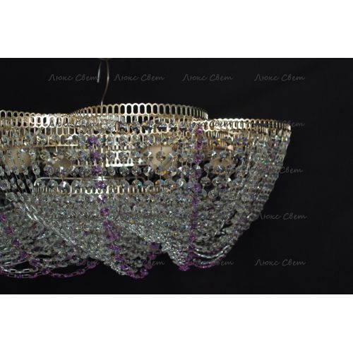 Люстра Лотос Елена сиреневая в Химках Гусь Хрустальный