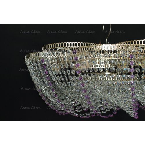Люстра Лотос Елена сиреневая в Химках Гусь Хрустальный