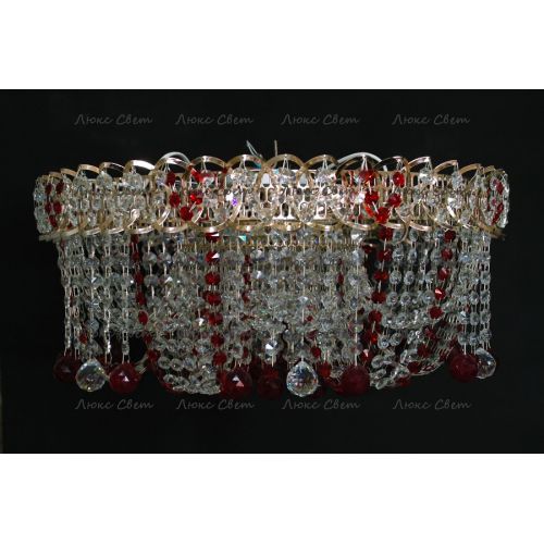 Люстра Водоворот Мария красная  в Химках Гусь Хрустальный