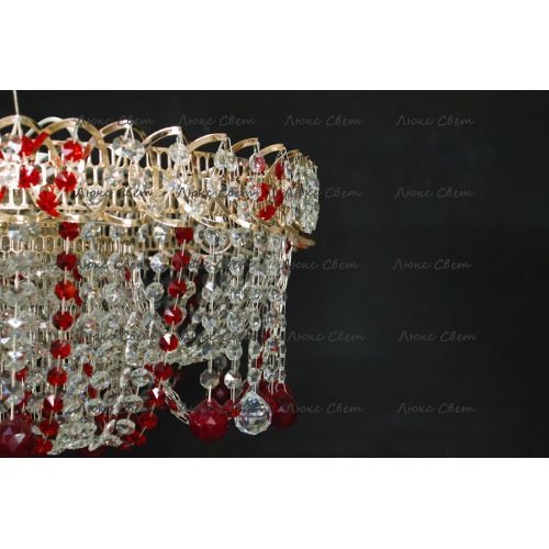 Люстра Водоворот Мария красная  в Химках Гусь Хрустальный