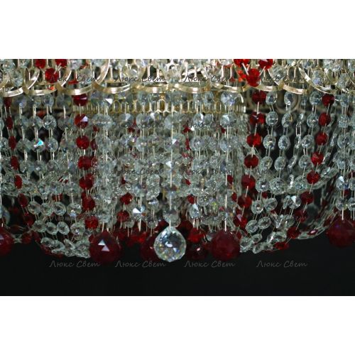 Люстра Водоворот Мария красная  в Химках Гусь Хрустальный