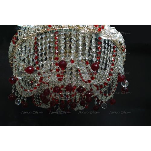 Люстра Водоворот Мария красная  в Химках Гусь Хрустальный