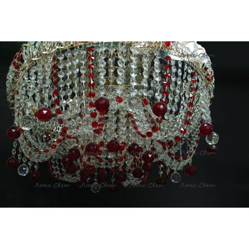 Люстра Водоворот Мария красная  в Химках Гусь Хрустальный