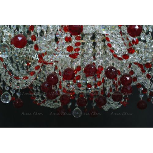 Люстра Водоворот Мария красная  в Химках Гусь Хрустальный