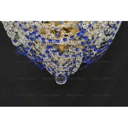 Люстра Водопад Роза синяя в Химках Гусь Хрустальный