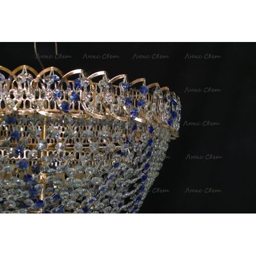 Люстра Водопад Роза синяя в Химках Гусь Хрустальный