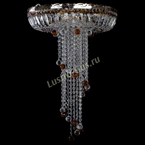 Люстра Анжелика №2 длинная шар 30 мм чайная  в Химках Гусь Хрустальный