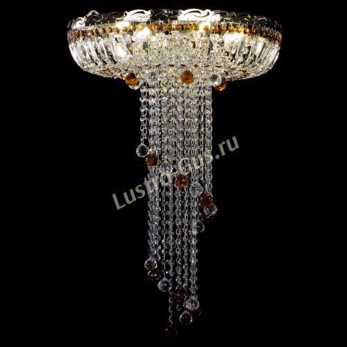 Люстра Анжелика №2 длинная шар 30 мм чайная  в Химках Гусь Хрустальный