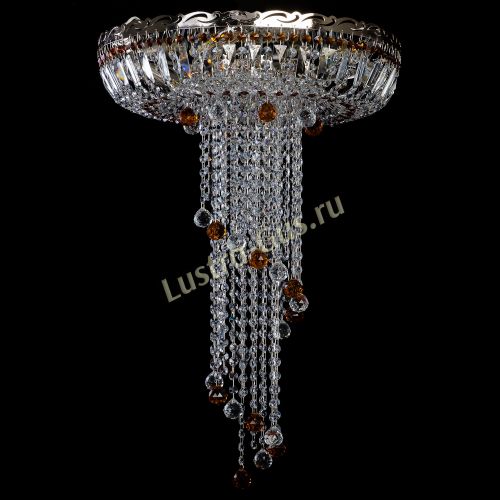 Люстра Анжелика №2 длинная шар 30 мм чайная  в Химках Гусь Хрустальный