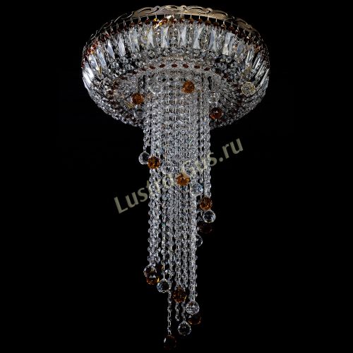 Люстра Анжелика №2 длинная шар 30 мм чайная  в Химках Гусь Хрустальный