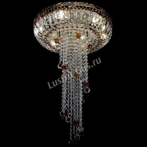 Люстра Анжелика №2 длинная шар 30 мм чайная  в Химках Гусь Хрустальный