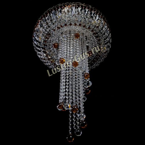 Люстра Анжелика №2 длинная шар 30 мм чайная  в Химках Гусь Хрустальный