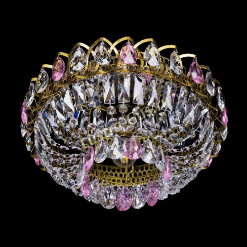 Люстра Астра Бутон №1 розовая под бронзу в Химках Гусь Хрустальный