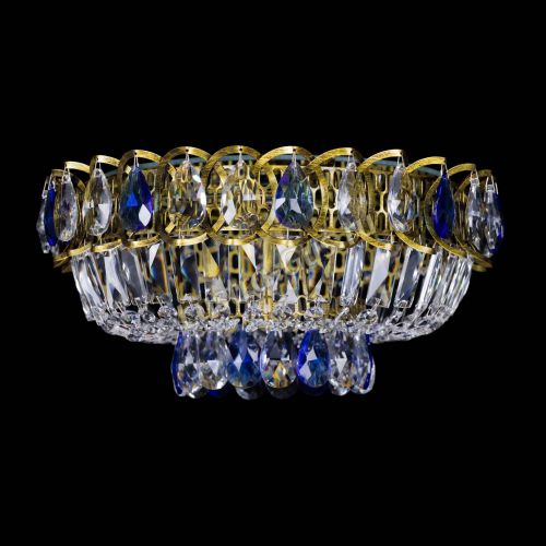 Люстра Астра Бутон №1 синяя под бронзу в Химках Гусь Хрустальный