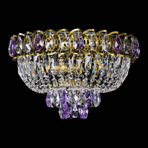 Люстра Астра Бутон №3 фиолетовая под бронзу в Химках Гусь Хрустальный