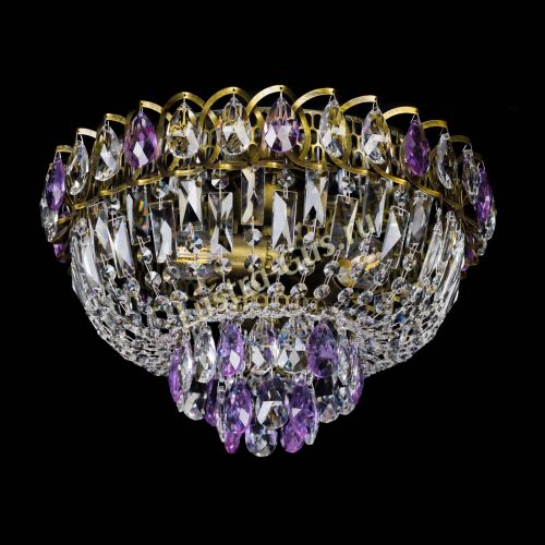 Люстра Астра Бутон №3 фиолетовая под бронзу в Химках Гусь Хрустальный