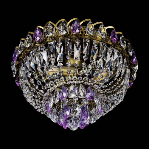 Люстра Астра Бутон №3 фиолетовая под бронзу в Химках Гусь Хрустальный