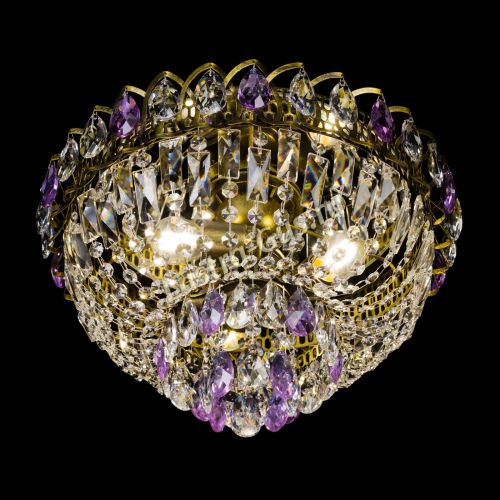 Люстра Астра Бутон №3 фиолетовая под бронзу в Химках Гусь Хрустальный