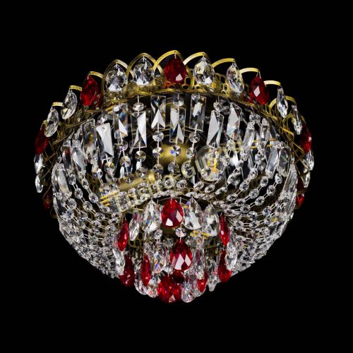 Люстра Астра Бутон №3 красная под бронзу в Химках Гусь Хрустальный