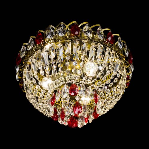 Люстра Астра Бутон №3 красная под бронзу в Химках Гусь Хрустальный