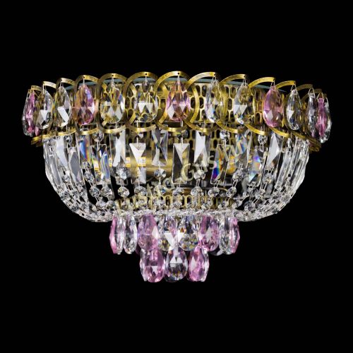 Люстра Астра Бутон №3 розовая под бронзу в Химках Гусь Хрустальный