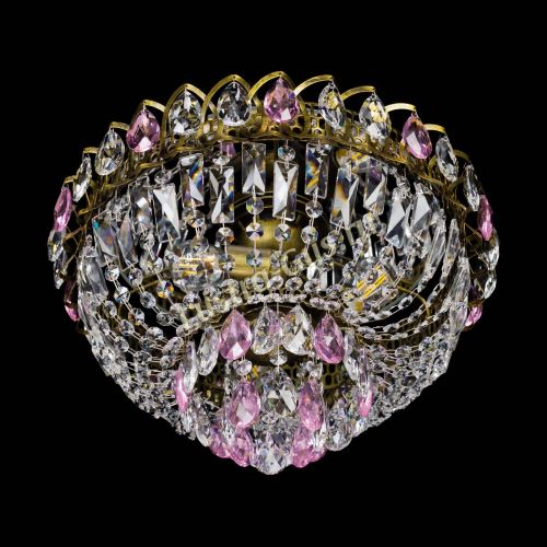 Люстра Астра Бутон №3 розовая под бронзу в Химках Гусь Хрустальный