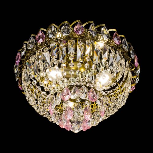 Люстра Астра Бутон №3 розовая под бронзу в Химках Гусь Хрустальный