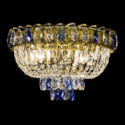 Люстра Астра Бутон №3 синяя под бронзу в Химках Гусь Хрустальный