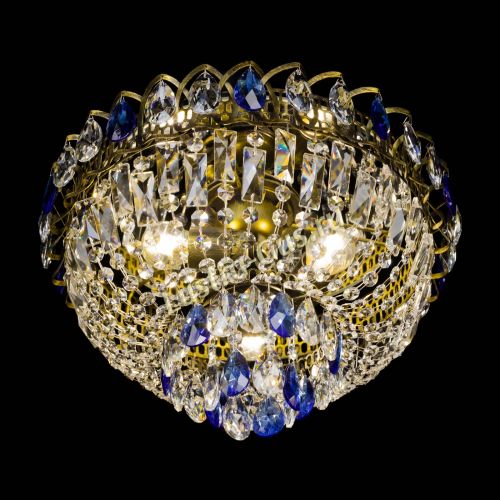 Люстра Астра Бутон №3 синяя под бронзу в Химках Гусь Хрустальный