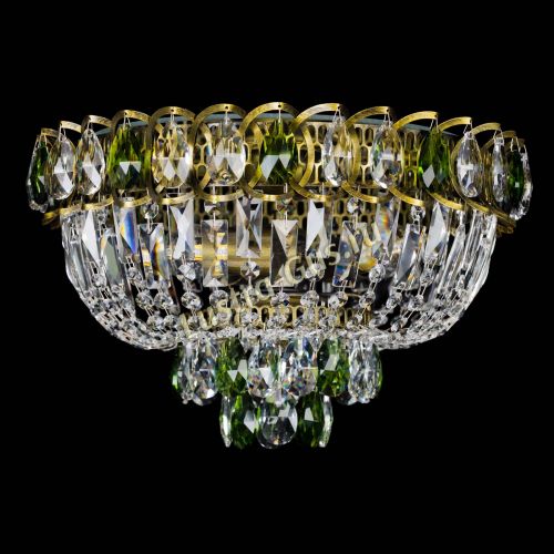 Люстра Астра Бутон №3 зеленая под бронзу в Химках Гусь Хрустальный