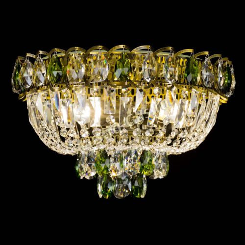 Люстра Астра Бутон №3 зеленая под бронзу в Химках Гусь Хрустальный