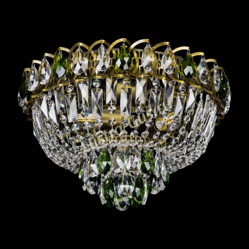 Люстра Астра Бутон №3 зеленая под бронзу в Химках Гусь Хрустальный