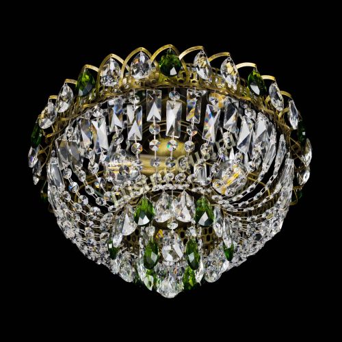 Люстра Астра Бутон №3 зеленая под бронзу в Химках Гусь Хрустальный