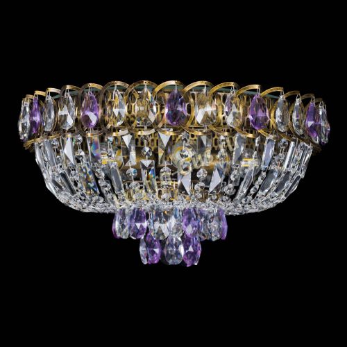 Люстра Астра Бутон №5 фиолетовая под бронзу в Химках Гусь Хрустальный