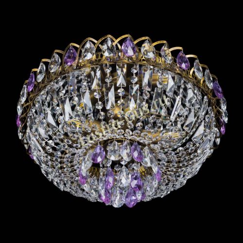 Люстра Астра Бутон №5 фиолетовая под бронзу в Химках Гусь Хрустальный