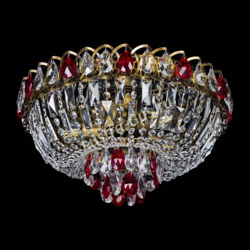 Люстра Астра Бутон №5 красная под бронзу в Химках Гусь Хрустальный