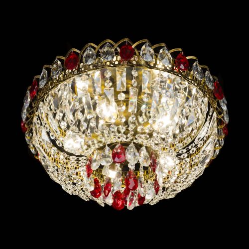 Люстра Астра Бутон №5 красная под бронзу в Химках Гусь Хрустальный