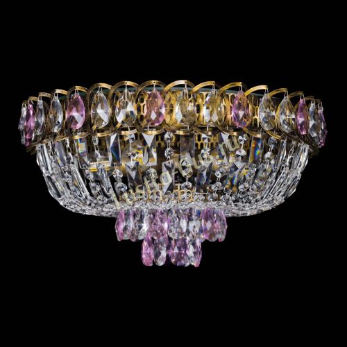 Люстра Астра Бутон №5 розовая под бронзу в Химках Гусь Хрустальный