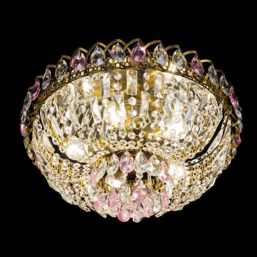 Люстра Астра Бутон №5 розовая под бронзу в Химках Гусь Хрустальный