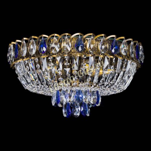 Люстра Астра Бутон №5 синяя под бронзу в Химках Гусь Хрустальный