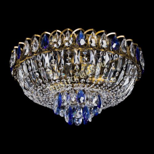 Люстра Астра Бутон №5 синяя под бронзу в Химках Гусь Хрустальный